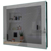 Specchio LED Quadrato | Controllo tramite interruttore a muro | Luce bianca fredda - Reyze Serie Simetria Modello 4